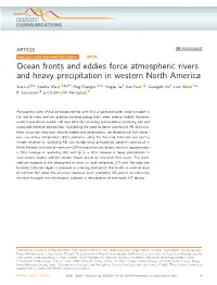 Ocean Fronts and Eddies Force Atmospheric Rivers and Heavy