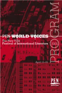 PEN World Voices Program | Design by Vytenis Jankunas