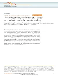 Catenin Controls Vinculin Binding