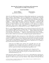 Educating All to Struggle for Social Change and Transformation: Introduction to Case Studies of Critical Praxis