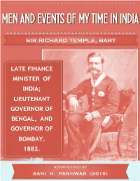 Men and Events of My Time in India