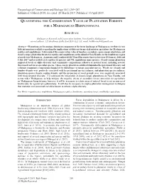 Quantifying the Conservation Value of Plantation Forests for a Madagascan Herpetofauna
