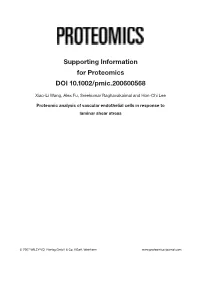 Supporting Information for Proteomics DOI 10.1002/Pmic.200600568