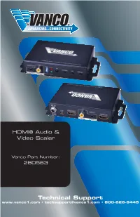 Technical Support • Techsupport@Vanco1.Com • 800-626-6445 DEAR CUSTOMER Thank You for Purchasing This Product