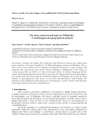 The Most Controversial Topics in Wikipedia: a Multilingual and Geographical Analysis