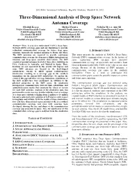 Three-Dimensional Analysis of Deep Space Network Antenna Coverage