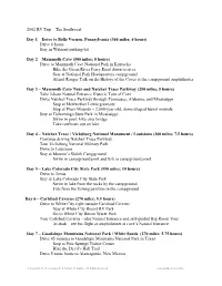 Cross Country 2002 Itinerary.Pdf