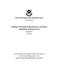 Heidegger's Philosophy of Disclosedness: a Relational