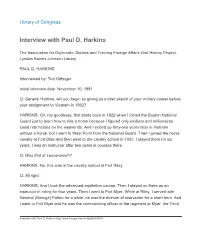 Interview with Paul D. Harkins