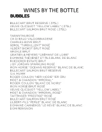 JULY 2019 Wine List
