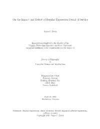 On the Impact and Defeat of Regular Expression Denial of Service