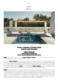 Parīlio, a Member of Design Hotels Cycladic Light Simplicity PRESS