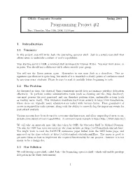 Programming Project #2 Due: Thursday, May 13Th, 2004, 11:59 Pm