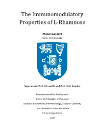 The Immunomodulatory Properties of L-Rhamnose