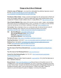 Things to See & Do in Pittsburgh