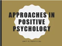 Unit IV Topic II
