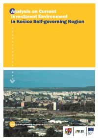 Analysis on Current Investment Environment in Košice Self-Governing Region