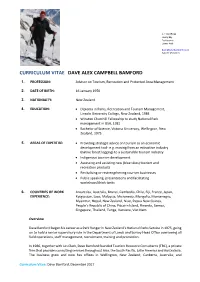 Curriculum Vitae Dave Alex Campbell Bamford