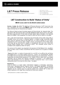 L&T Construction to Build 'Statue of Unity'