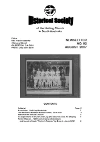Newsletter No. 92 August 2007