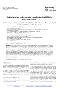 Optically Bright Active Galactic Nuclei in the ROSAT-Faint Source Catalogue