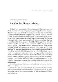 Post-Conciliar Changes in Liturgy