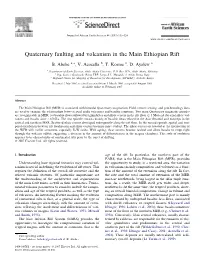 Quaternary Faulting and Volcanism in the Main Ethiopian Rift