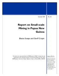 Report on Small-Scale Mining in Papua New Guinea