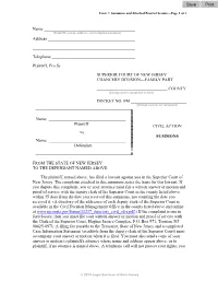 Summons with Attached Proof of Service