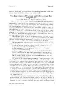 The Importance of National and International Zoo Cooperation