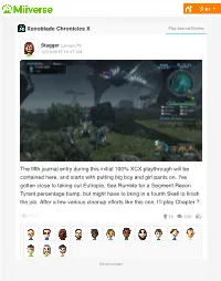 Xenoblade Chronicles X Play Journal Entries