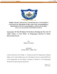 Assessment of the Problems of On-Street Parking in the City of Addis Ababa