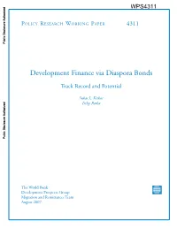 Development Finance Via Diaspora Bonds