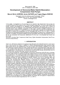 Development of Ammonia-Water Hybrid Absorption- Compression