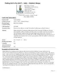 Finding Aid to the AACF -- Indiv -- Halsted, Margo