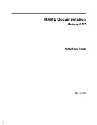Mamedev MAME Documentation