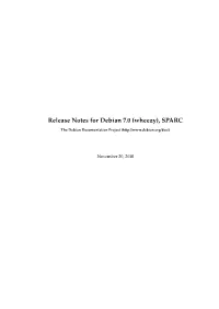 Release Notes for Debian 7.0 (Wheezy), SPARC
