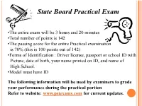 State Board Practical Exam