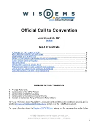 Call to Convention
