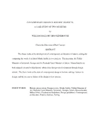 Contemporary Design in Historic Districts: a Case Study of Two
