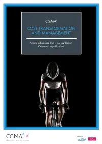Cost Transformation and Management