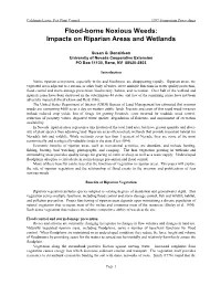 Flood-Borne Noxious Weeds: Impacts on Riparian Areas and Wetlands