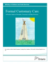 Formal Customary Care a Practice Guide to Principles, Processes and Best Practices