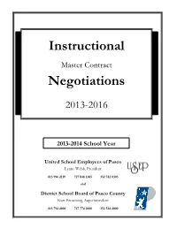Instructional Master Contract Negotiations