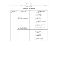 List of Non Teaching Staff