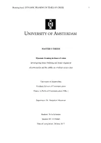 Running Head: DYNAMIC FRAMING in TIMES of CRISIS 1