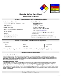 Sodium Nitrite MSDS