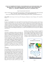 Study of Morphotectonics and Hydrogeology for Groundwater