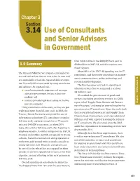 3.14 Use of Consultants and Senior Advisors in Government