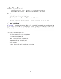 Affine Cipher Project 1 Introduction
